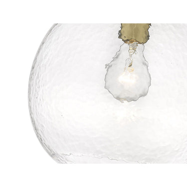Golden Lighting 1094-S-HCG Ariella Small Pendant in Hammered Clear Glass - Crescent Harbor