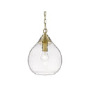 Golden Lighting 1094-S-HCG Ariella Small Pendant in Hammered Clear Glass - Crescent Harbor