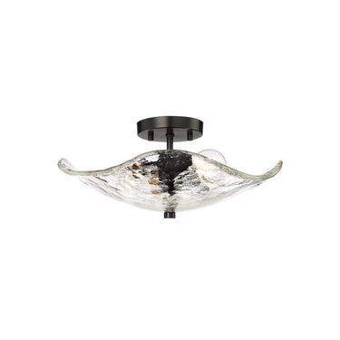 Golden Lighting 1140-SF MBS-HWG 2-Light Semi-Flush - Crescent Harbor
