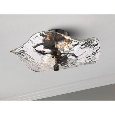 Golden Lighting 1140-SF MBS-HWG 2-Light Semi-Flush - Crescent Harbor