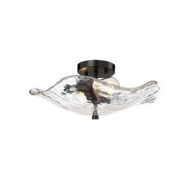Golden Lighting 1140-SF MBS-HWG 2-Light Semi-Flush - Crescent Harbor