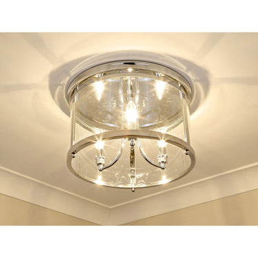 Golden Lighting 1157-FM Payton Flush Mount in Clear Glass - Crescent Harbor