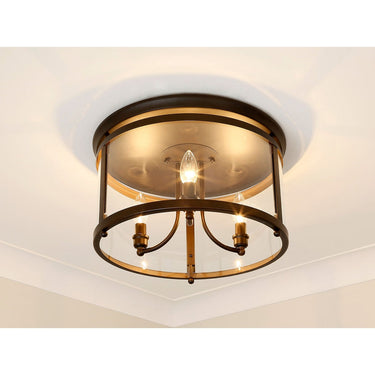 Golden Lighting 1157-FM Payton Flush Mount in Clear Glass - Crescent Harbor