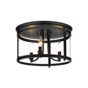 Golden Lighting 1157-FM Payton Flush Mount in Clear Glass - Crescent Harbor