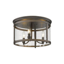 Golden Lighting 1157-FM Payton Flush Mount in Clear Glass - Crescent Harbor