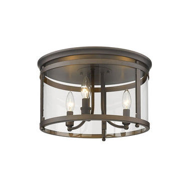 Golden Lighting 1157-FM Payton Flush Mount in Clear Glass - Crescent Harbor
