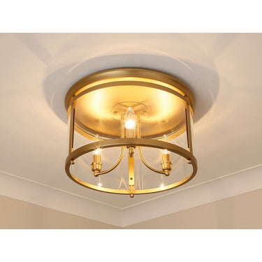 Golden Lighting 1157-FM Payton Flush Mount in Clear Glass - Crescent Harbor