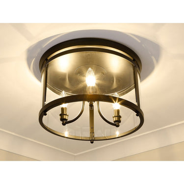 Golden Lighting 1157-FM Payton Flush Mount in Clear Glass - Crescent Harbor