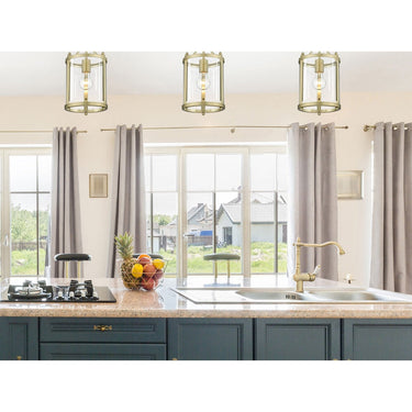Golden Lighting 1157-M1L BCB-CLR Payton Mini Pendant in Clear Glass - Crescent Harbor