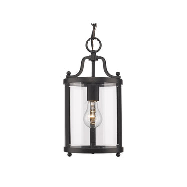 Golden Lighting 1157-M1L BCB-CLR Payton Mini Pendant in Clear Glass - Crescent Harbor