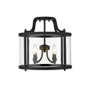 Golden Lighting 1157-SF BLK Payton Semi-Flush in Matte Black with Clear Glass - Crescent Harbor