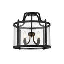 Golden Lighting 1157-SF BLK Payton Semi-Flush in Matte Black with Clear Glass - Crescent Harbor