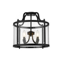 Golden Lighting 1157-SF BLK Payton Semi-Flush in Matte Black with Clear Glass - Crescent Harbor