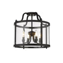 Golden Lighting 1157-SF BLK Payton Semi-Flush in Matte Black with Clear Glass - Crescent Harbor