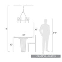 Golden Lighting 1210-6 TWP Regent 6 Light Chandelier in Textured White Plaster with Clear Glass Shade - Crescent Harbor