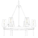 Golden Lighting 1210-6 TWP Regent 6 Light Chandelier in Textured White Plaster with Clear Glass Shade - Crescent Harbor