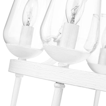 Golden Lighting 1210-6 TWP Regent 6 Light Chandelier in Textured White Plaster with Clear Glass Shade - Crescent Harbor