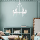 Golden Lighting 1210-6 TWP Regent 6 Light Chandelier in Textured White Plaster with Clear Glass Shade - Crescent Harbor