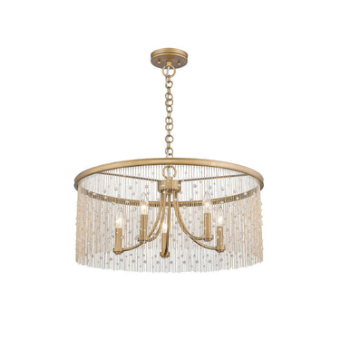 Golden Lighting 1771-5 PG Marilyn CRY 5 Light Chandelier - Crescent Harbor