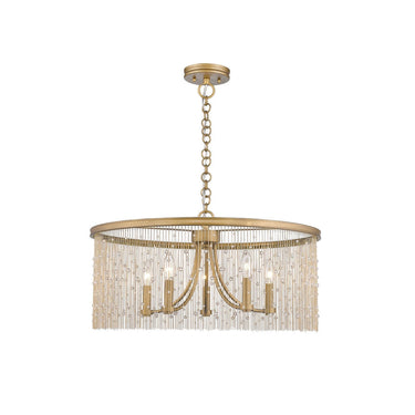 Golden Lighting 1771-5 PG Marilyn CRY 5 Light Chandelier - Crescent Harbor
