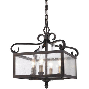 Golden Lighting 2049-M4 FB 4 Light Pendant - Crescent Harbor