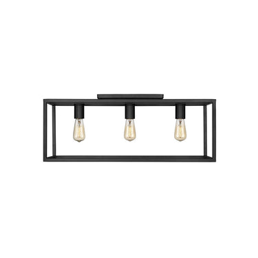 Golden Lighting 2072-FM26 BLK Wesson Flush Mount - 26" in Matte Black - Crescent Harbor