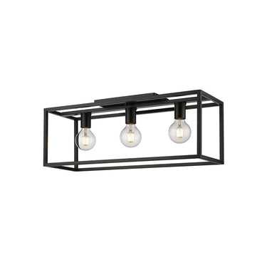 Golden Lighting 2072-FM26 BLK Wesson Flush Mount - 26" in Matte Black - Crescent Harbor