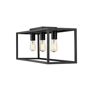 Golden Lighting 2072-FM26 BLK Wesson Flush Mount - 26" in Matte Black - Crescent Harbor