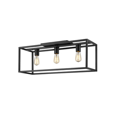 Golden Lighting 2072-FM26 BLK Wesson Flush Mount - 26" in Matte Black - Crescent Harbor