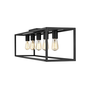 Golden Lighting 2072-FM41 BLK Wesson Flush Mount - 41" in Matte Black - Crescent Harbor