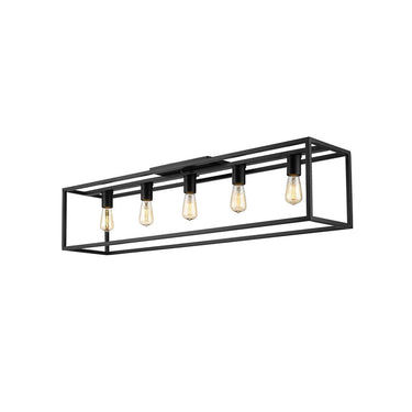 Golden Lighting 2072-FM41 BLK Wesson Flush Mount - 41" in Matte Black - Crescent Harbor