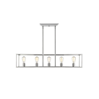 Golden Lighting 2072-LP Wesson 5 Light Linear Pendant - Crescent Harbor