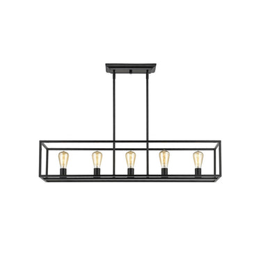 Golden Lighting 2072-LP Wesson 5 Light Linear Pendant - Crescent Harbor