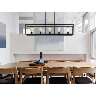 Golden Lighting 2072-LP Wesson 5 Light Linear Pendant - Crescent Harbor