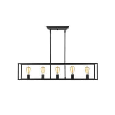 Golden Lighting 2072-LP Wesson 5 Light Linear Pendant - Crescent Harbor