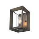 Golden Lighting 2073-1W GMT Smyth 1 Light Wall Sconce (Gunmetal Bronze & Clear Glass) in Gunmetal Bronze with Clear Glass - Crescent Harbor