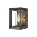 Golden Lighting 2073-1W GMT Smyth 1 Light Wall Sconce (Gunmetal Bronze & Clear Glass) in Gunmetal Bronze with Clear Glass - Crescent Harbor