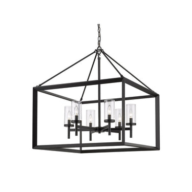 Golden Lighting 2073-6-CLR Smyth 6 Light Chandelier in Clear Glass - Crescent Harbor