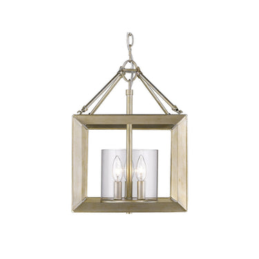 Golden Lighting 2073-M3-CLR Smyth Mini Chandelier (Gunmetal Bronze & Clear Glass) in Clear Glass - Crescent Harbor