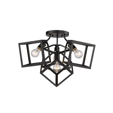 Golden Lighting 2086-4SF BLK Cassio BLK 4 Light Semi-Flush in Matte Black - Crescent Harbor