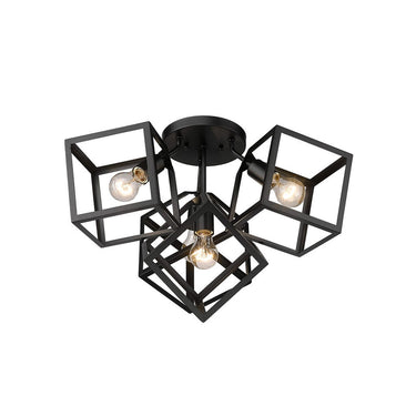 Golden Lighting 2086-4SF BLK Cassio BLK 4 Light Semi-Flush in Matte Black - Crescent Harbor