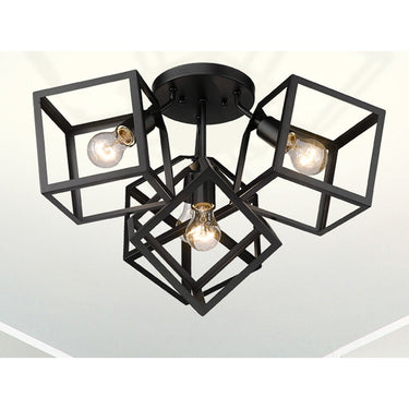 Golden Lighting 2086-4SF BLK Cassio BLK 4 Light Semi-Flush in Matte Black - Crescent Harbor