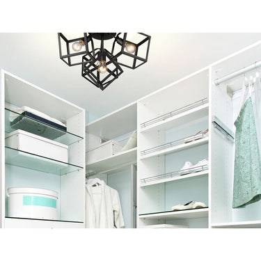 Golden Lighting 2086-4SF BLK Cassio BLK 4 Light Semi-Flush in Matte Black - Crescent Harbor