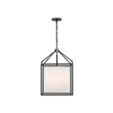 Golden Lighting 2243-3P BLK-MWS Manhattan 3 Light Pendant in Matte Black with Modern White Shade - Crescent Harbor