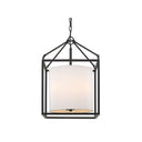 Golden Lighting 2243-3P BLK-MWS Manhattan 3 Light Pendant in Matte Black with Modern White Shade - Crescent Harbor