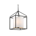 Golden Lighting 2243-3P BLK-MWS Manhattan 3 Light Pendant in Matte Black with Modern White Shade - Crescent Harbor