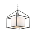 Golden Lighting 2243-5 BLK-MWS Manhattan 5 Light Chandelier in Matte Black with Modern White Shade - Crescent Harbor