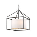 Golden Lighting 2243-5 BLK-MWS Manhattan 5 Light Chandelier in Matte Black with Modern White Shade - Crescent Harbor