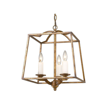 Golden Lighting 3072-3P GG Athena 3 Light Pendant - Crescent Harbor