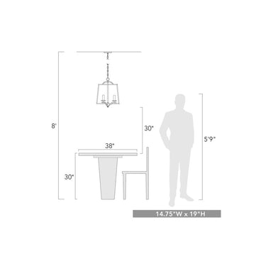 Golden Lighting 3072-3P GG Athena 3 Light Pendant - Crescent Harbor